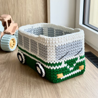 Зелений ретро автобус 